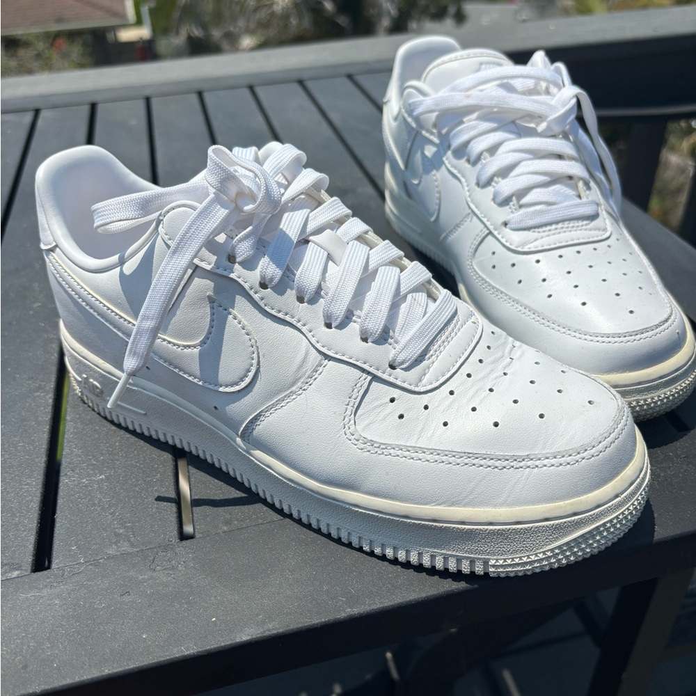 Nike White Sneakers with Perforated Design